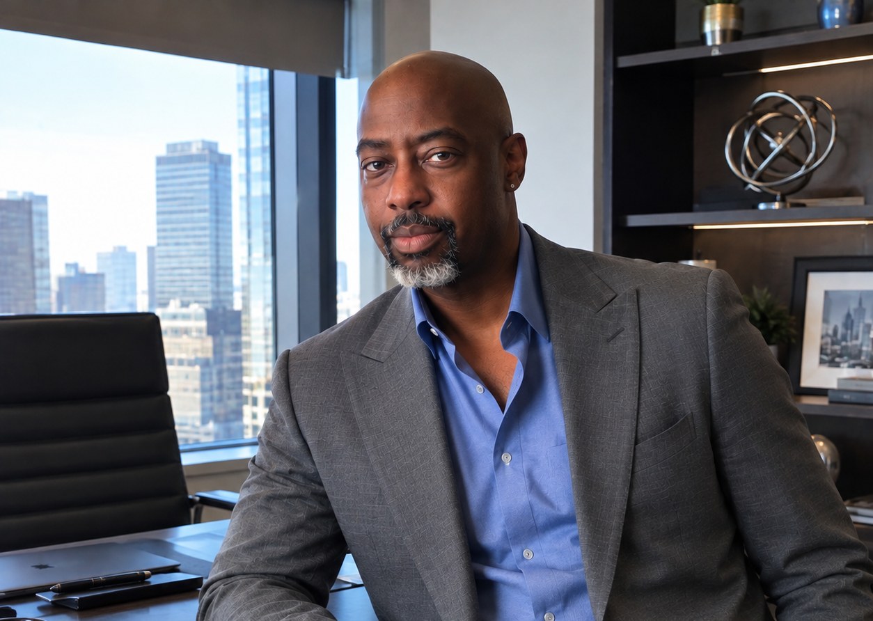 William M. Adams, strategic pricing and business development executive, seated at his desk